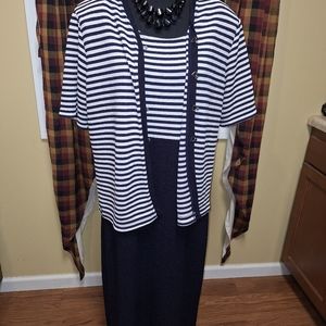 DJ & Co By Dawn Joy 2 Piece Navy Dress Ladies Size 14
